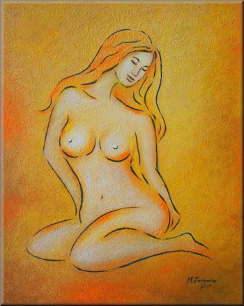 Tr&auml;umendes Girl, Akt abstrakt