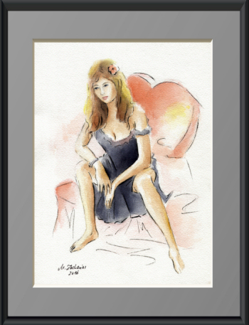 Sehnsucht Erotik Frau handgemalt